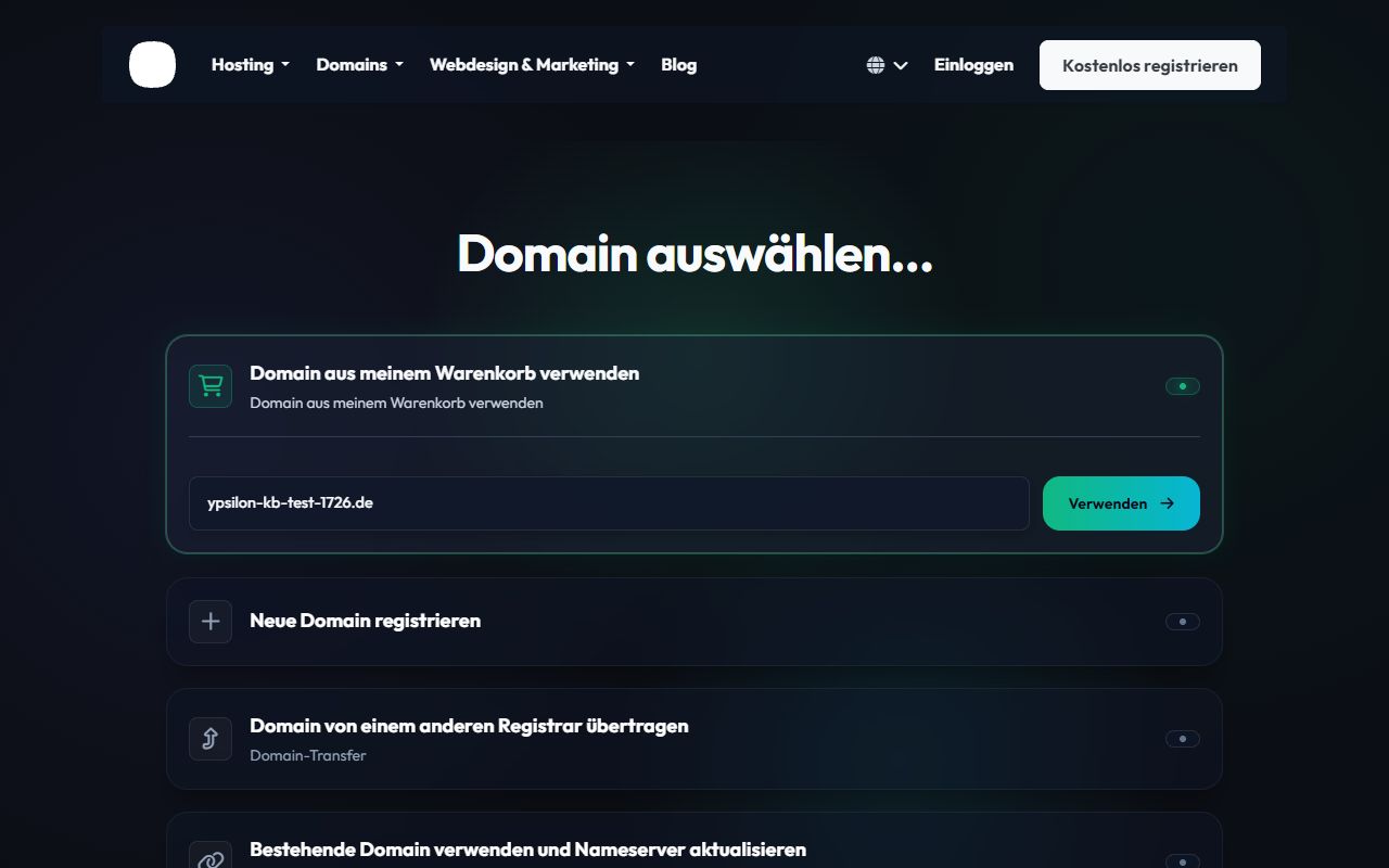 Domain Configuration for Hosting